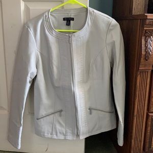 Faux leather jacket in beige